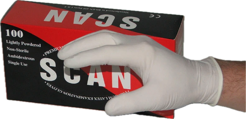 Glove Latex Disposable Powdered Medium (100)