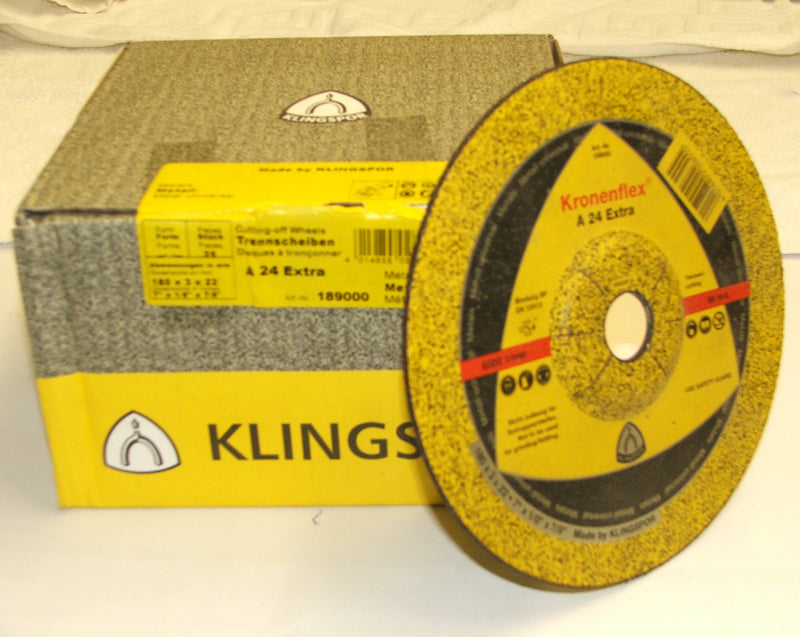 Klingspor Cutting Disc 180 x 3.0 x 22mm Flat A24N Supra St/St 13455