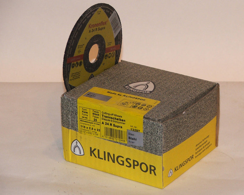 Klingspor Cutting Disc 115 x 2.5 x 22mm Depressed Centre A24N Supra St/St 3020