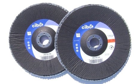 CIBO Flap Disc 180mm Dia P40 Grit Convex Zirc/Alum Oxide FNC/40/180
