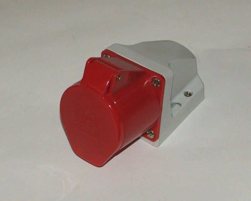 Socket 415V Wall Mounted 5 Pin 32A Red