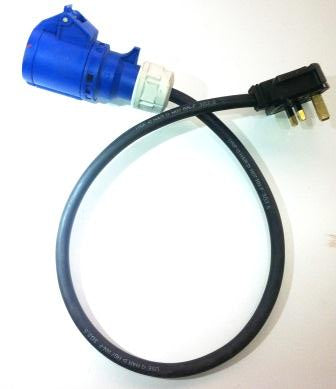 Mains Cable Whippy Adaptor 240V 16A To 240V 13A.