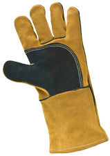 Welders Gauntlet Glove Gold 15" Cuff Lined Superior Kevlar Stitched Lined 37cm