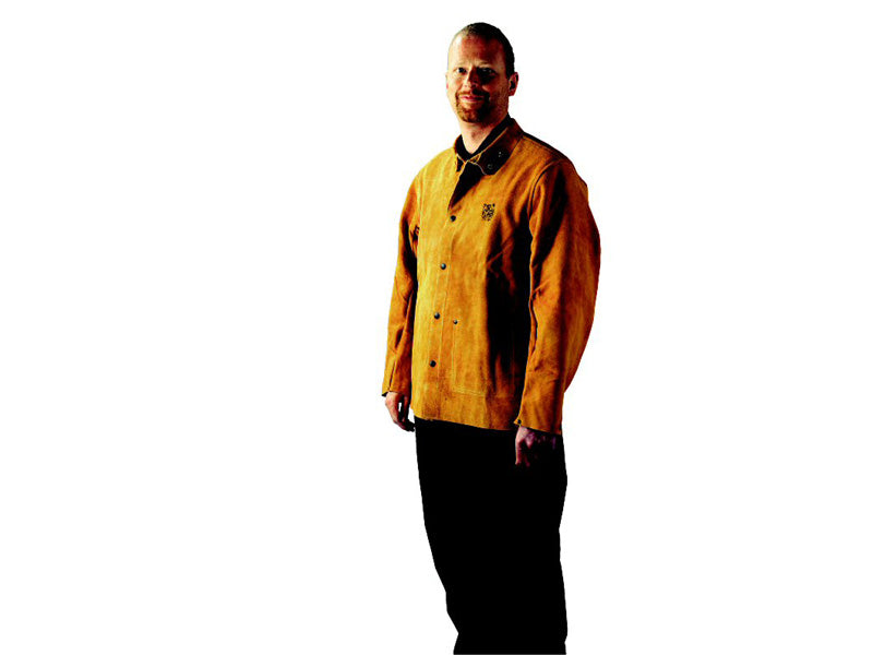 Welders Jacket Heavy Duty Leather Kevlar Stitched - Large 42-44"