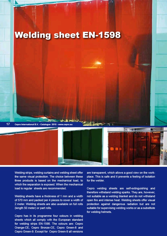 CEPRO Welding Curtain Red Strip 18118P 2 Mtr x 1.8 Mtr (Box Contains 4 Strips)