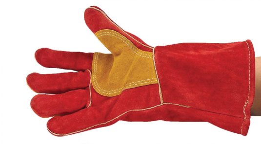 Welders Gauntlet Glove Ultima Superior Red/Gold 14" Cuff Reinforced Lined Size 11