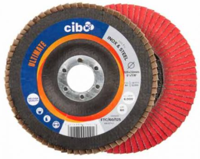 CIBO 125mm Flap Wheel Ceramic P60 Grit Convex FTC/60/125 [2514]