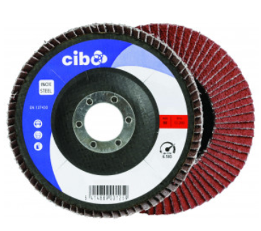 CIBO 115mm Flap Wheel Ceramic Convex P40 Grit FTC/40/115