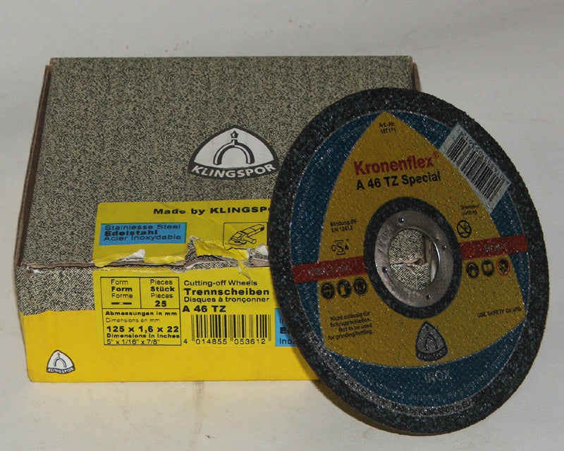 Klingspor Cutting Disc 125 x 1.6 x 22mm Flat A46TZ Special 187171
