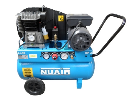 NuAir NB2800B 2M-50 Belt Drive Stationary Air Compressor 110V on Wheels