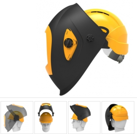 Jackson Balder WH70 Welder Light Reactive Helmet Fitted with Yellow Hard Hat