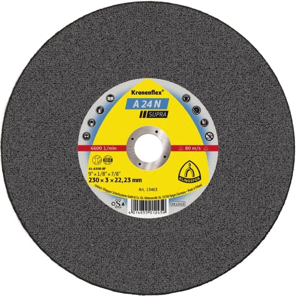 Klingspor Cutting Disc 180 x 3.0 x 22mm Flat A24N Supra St/St 13455