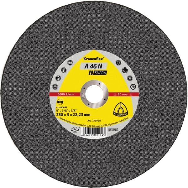 Klingspor Cutting Disc 115 x 2.5 x 22mm Depressed Centre A46N Supra Aluminium 170707