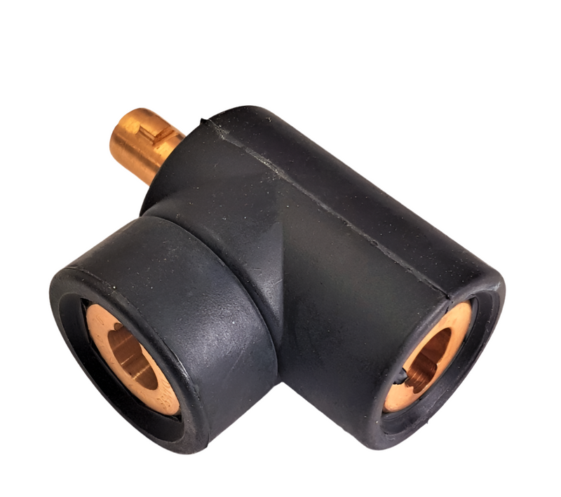 Dinse Type Adaptor/Splitter from Single Male 75mm to Two 75mm Female [5018]