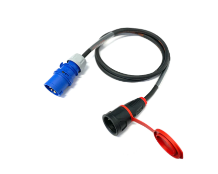 16A 3 Pin Plug to EU Schuko Socket 2 pin 230V Adaptor Cable 1 Mtr