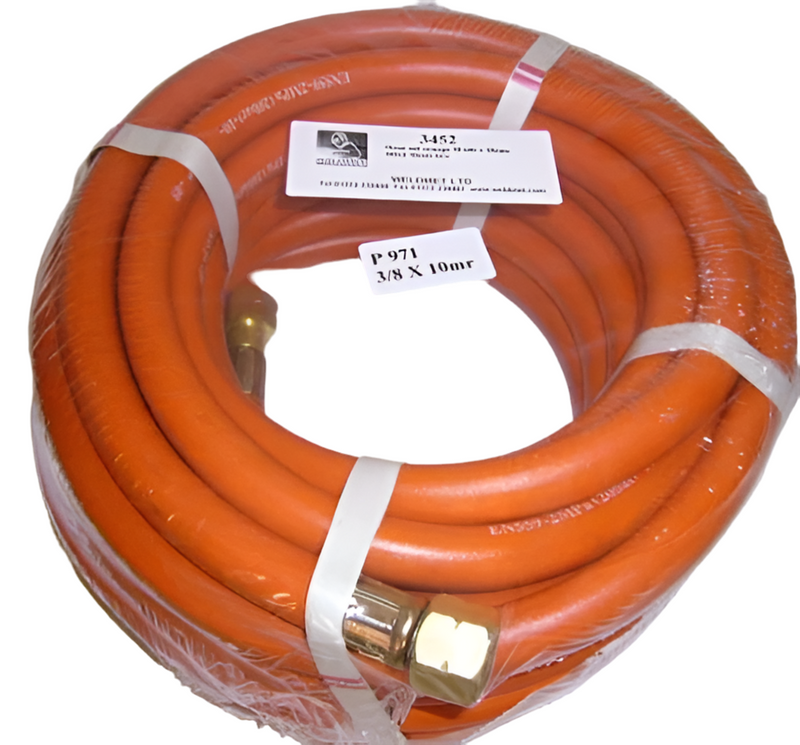 Hose Set Orange Propane 5m x 10mm Dia Fitted 10mm Hcv