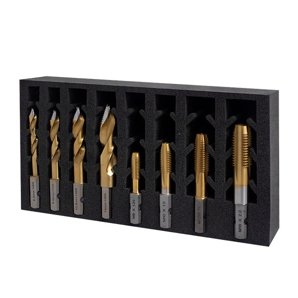 HMT 328015-SET1 Versadrive Combo Set, 6.8/8.5/10.5/14mm TurboTip + M8, M10, M12, M16 Taps + 1/2" Imp [8653]