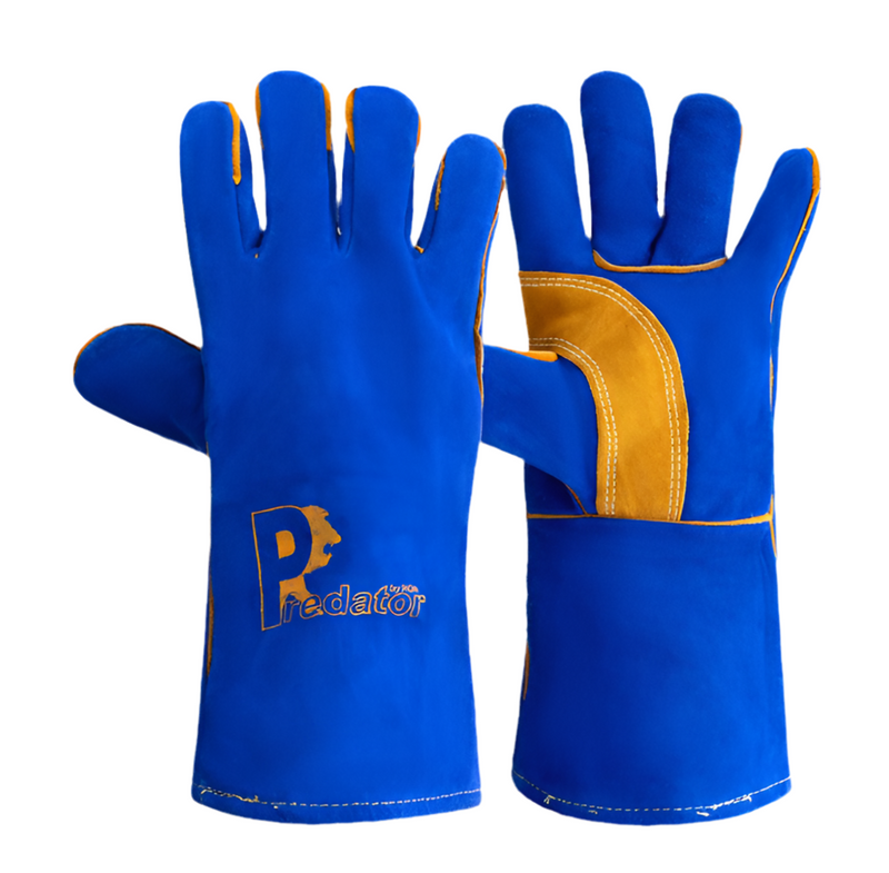 Welders Gauntlet Glove Twaron Blue 14" Cuff Reinforced Lined Size 11 XXL (RSW1C-KEV) [20331]