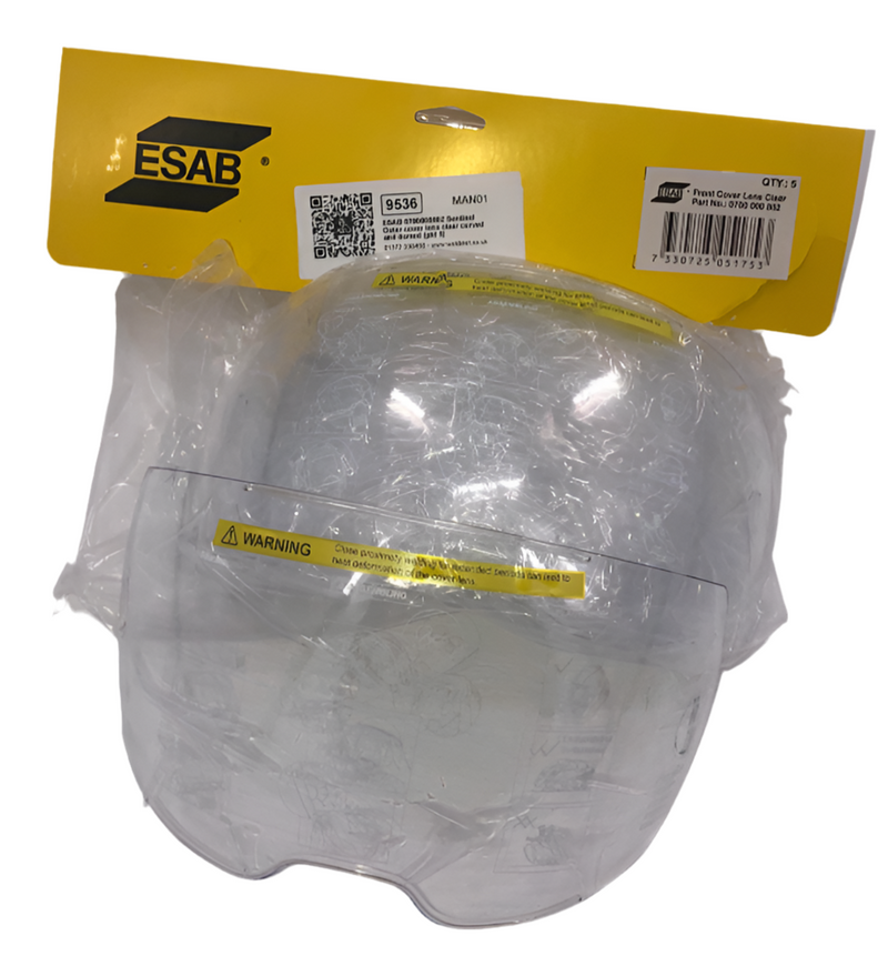 ESAB 0700000802 Sentinel A50 Outer Cover Lens Clear Curved And Domed (Pkt 5)