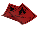 Sign - Compressed Gases - Red Adhesive Vinyl Plastic 100 x 100mm [7608]