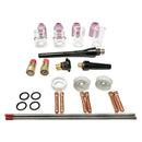 Weldcraft Style TIG Gas Lens Kit With Clear Pyrex Cups Stubby WP17/18/26 (Production) [9779]