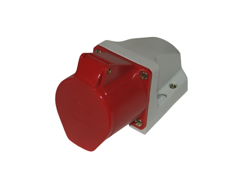 Socket 415V Wall Mounted 5 Pin 32A Red [1522]