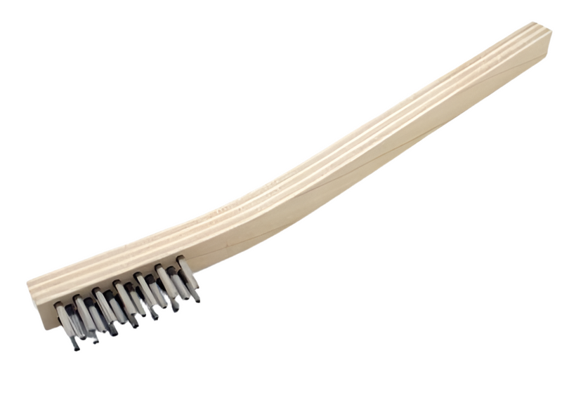 Wire Hand Brush Stainless Steel Hockey Stick Wood Handle