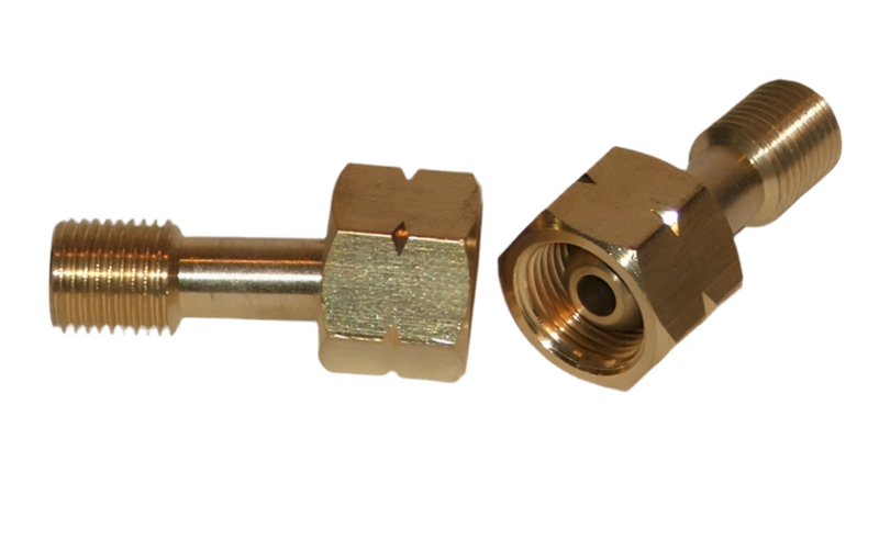 Hose Fitting Straight Adaptor Rotating 10mm Nut x 6.5mm Male Thread Left Hand [0387]