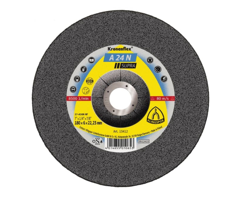 KLINGSPOR Cutting Disc 230 x 3.0 x 22mm Depressed Centre A24N Supra St/St 13477 [19201]