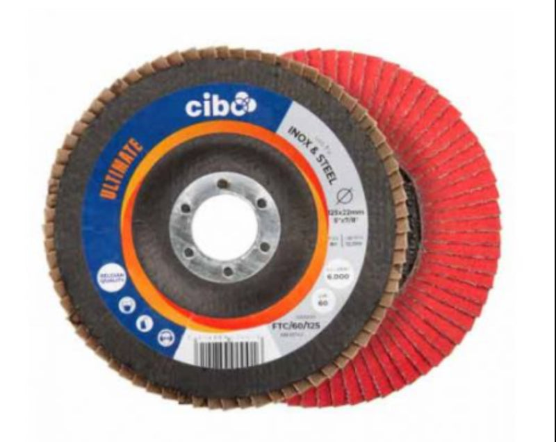 CIBO 125mm Flap Wheel Ceramic P80 Grit Convex FTC/80/125 [25141]