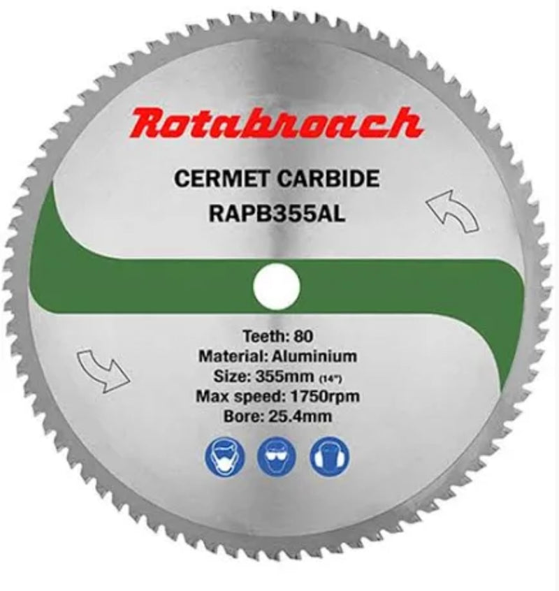 ROTORBROACH 355mm Dia. Aluminium Cutting Blade 80T