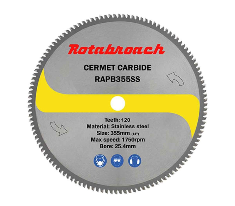 ROTORBROACH 355mm Dia. Stainless Steel Capable Cutting Blade 90T