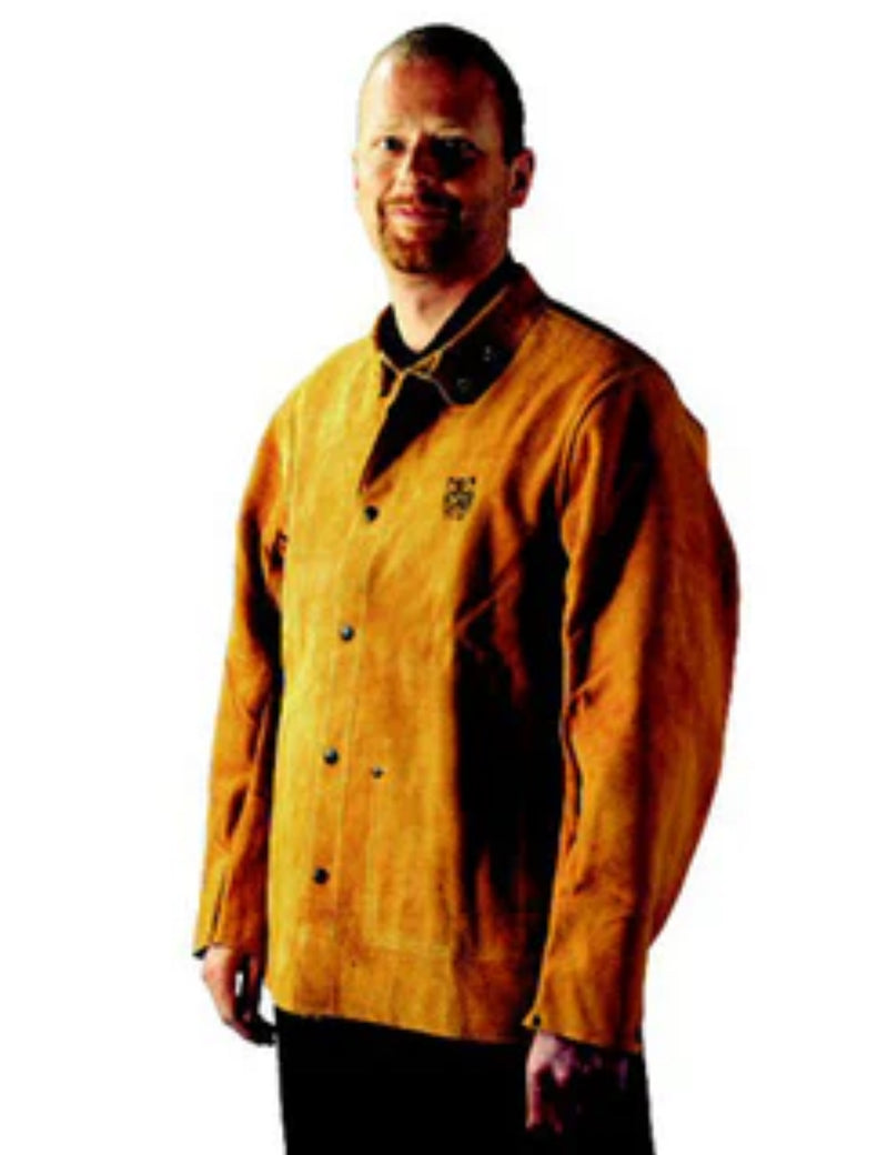 Welders Jacket Heavy Duty Leather Kevlar Stitched - XL 46-48"