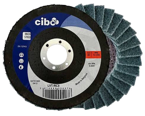 CIBO Surface Conditioning Flap Wheel Very Fine 115mm LVT/RC3/115 [2541]