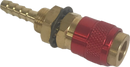 Quick Release Connector Female 6mm Tail Water Or Gas Red Panel Mounted [9597]