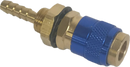 Quick Release Connector Female 6mm Tail Water Or Gas Blue Panel Mounted [1491]