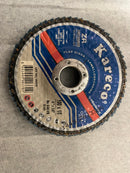 Kareco Flap Disc 100mm Dia P40 Grit Angled Zirc/Alum Oxide Aluminium Backed H/d 90370 [2505]