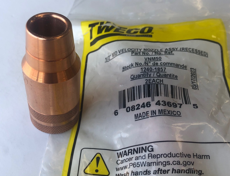 ESAB Tweco 12401857 VNM-50 12.7mm Velocity 2 MIG Nozzle Spray Master 250 (Pkt 2)