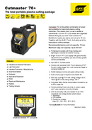 ESAB 0559170004 Cutmaster 70+ Air Plasma Cutter 415V [7570]