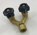 Double Outlet Y Valve Oxygen/Argon/Nitrogen Right Hand [12941]