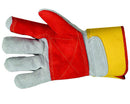 Rigger Glove Chrome Leather Reinforced Double Palmed Red/Yellow [1717]