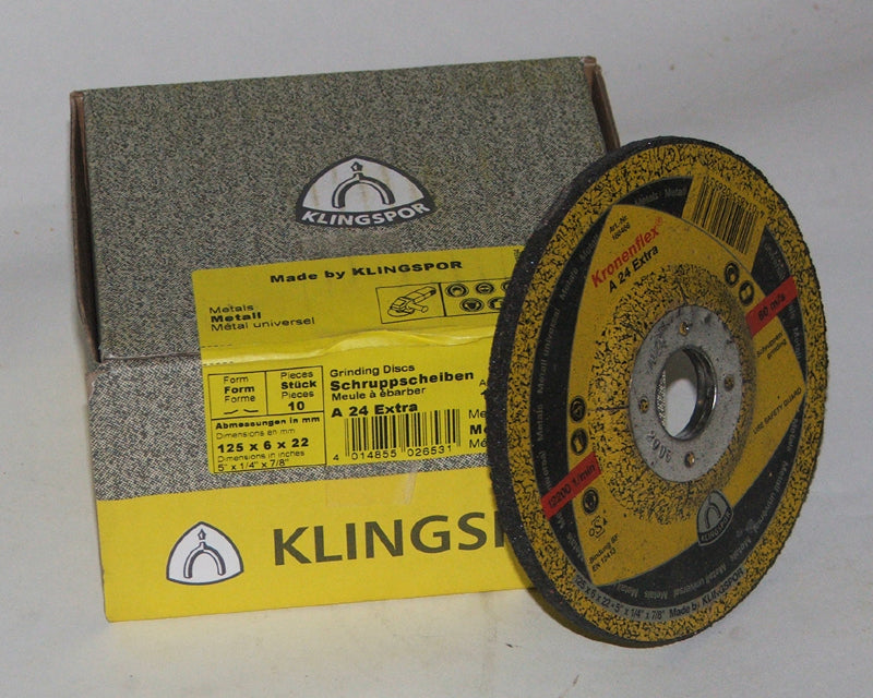 Klingspor Grinding Disc 125 x 6 x 22mm Depressed Centre A24 Extra 188466