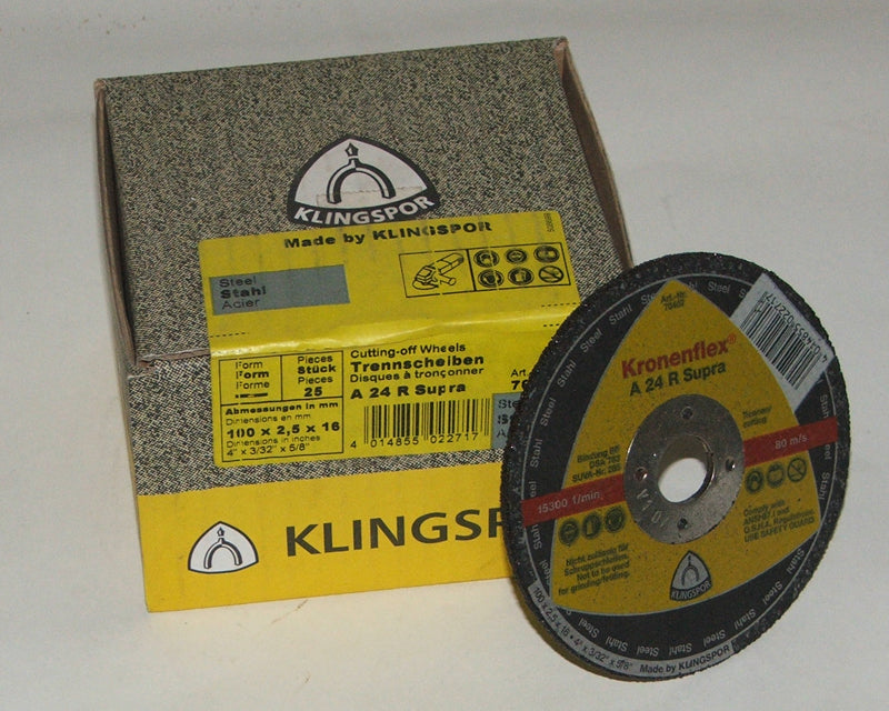Klingspor Cutting Disc 100 x 2.5 x 16mm Flat A24R 13754