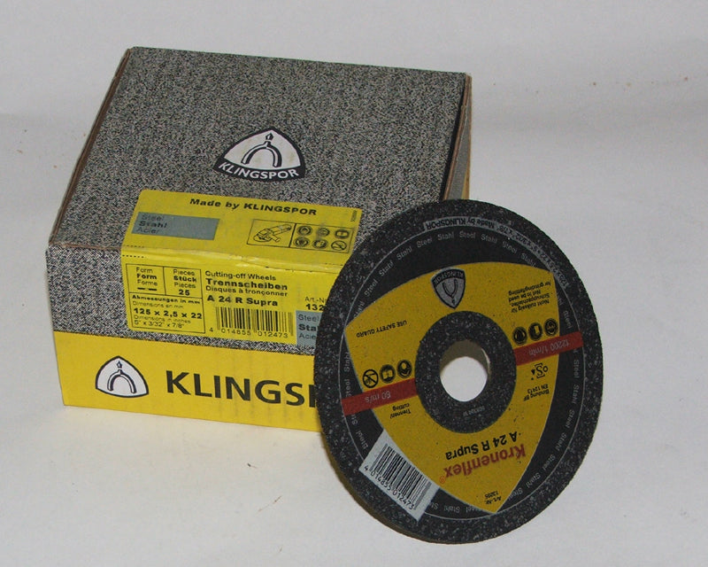 Klingspor Cutting Disc 125 x 2.5 x 22mm Flat A24R Supra 13295