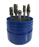 Tungsten Carbide Rotary Burr Set - 5 Different Shapes For Non Ferrous Metals 6mm Shaft HMC/SET/02 [5703]