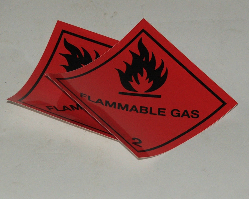 Sign - Compressed Gases - Red Adhesive Vinyl Plastic 100 x 100mm
