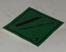 Sign - Compressed Gases - Green Adhesive Vinyl Plastic 100 x 100mm [7614]