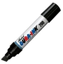 Dura-Ink Model 200 Black Chisel End Marker Pen 5/8 x 3/8 MRK-96915