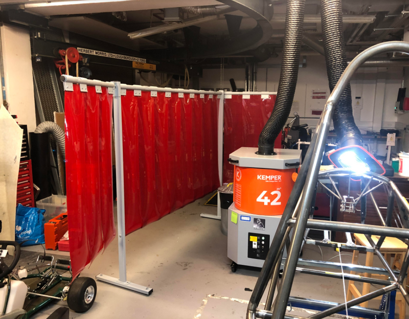 Kemper 70600652 Red 2mm Welding Curtain Screen And Frame 2.12m + 2 x 0.8m Arms
