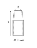 Kemppi W021182 Flexlite GX Nozzle Tapered H/D15mm x 60mm Screw On OD28mm Thick Wall [05851]